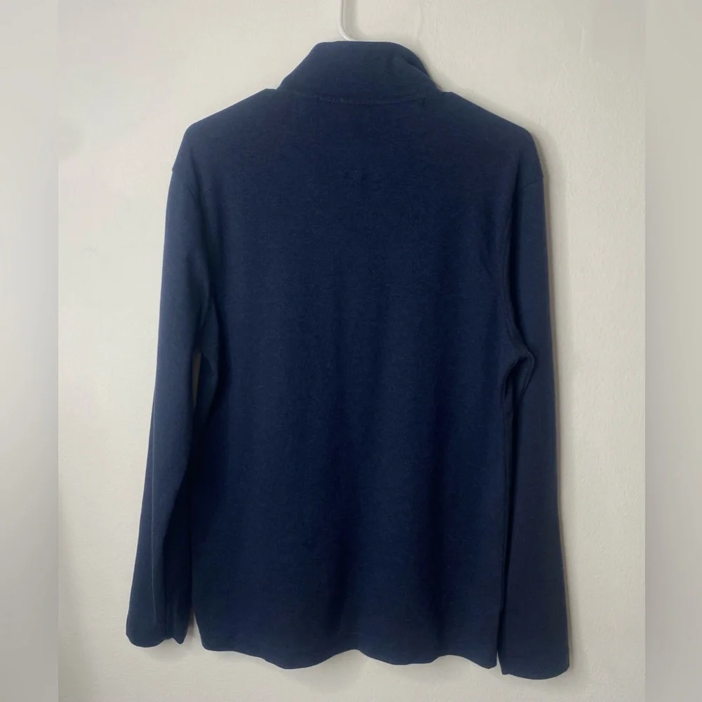 Tasso Elba Men’s Supima Cotton Quarter Zip Pullover Sweater Medium Navy Blue‎